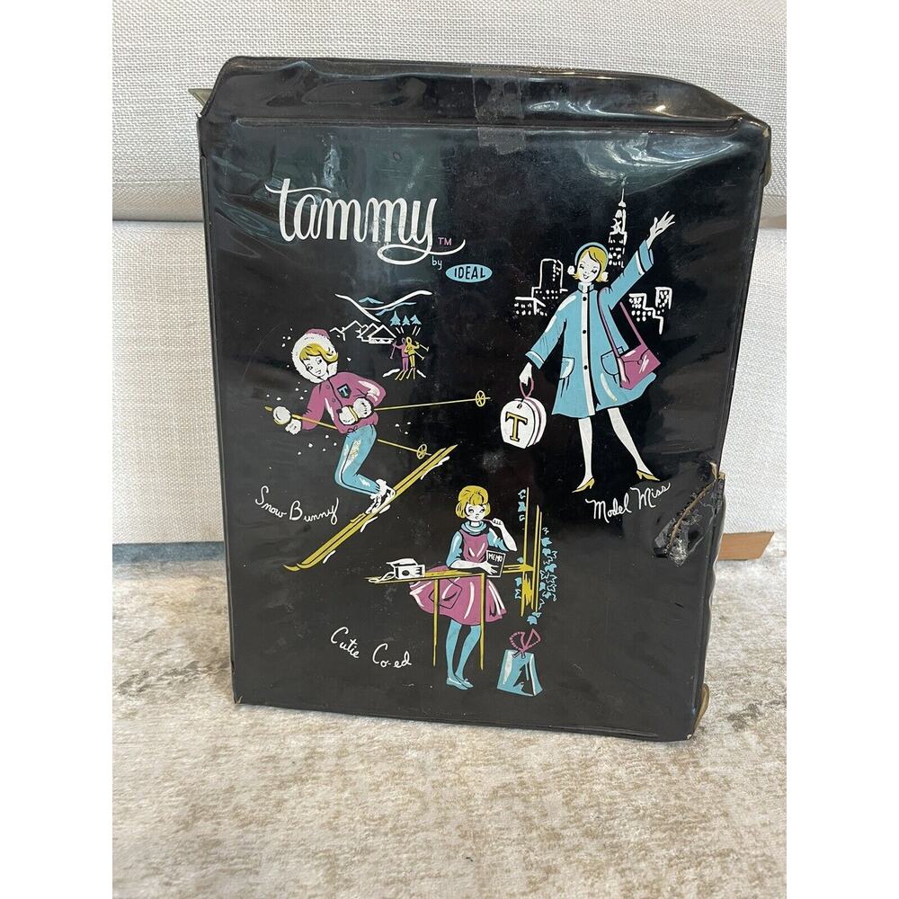 Vintage Tammy Doll 1960s Travel Case Black Co-Ed Cutie‎ Snow Bunny Model Miss